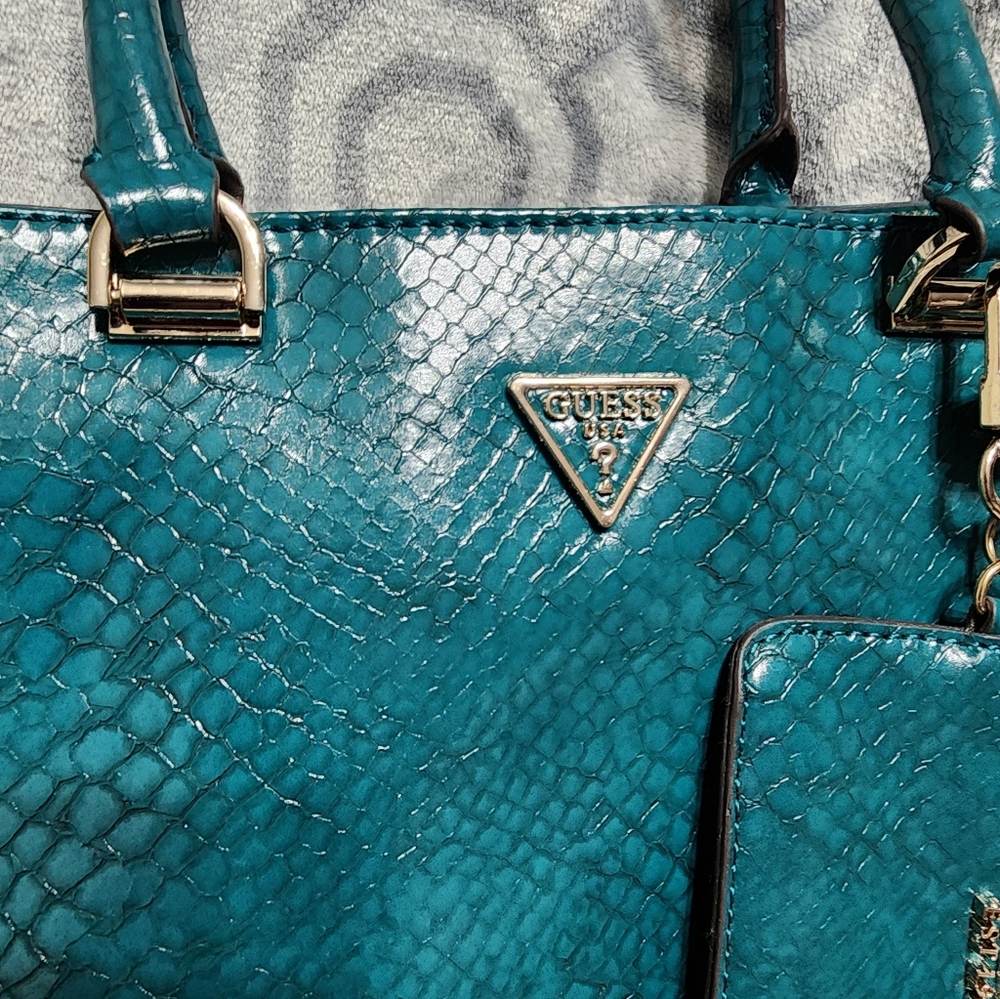 Guess Moon Light Python Triple-Compartment Satchel - image 5